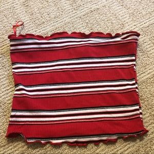 Red stripe tube top